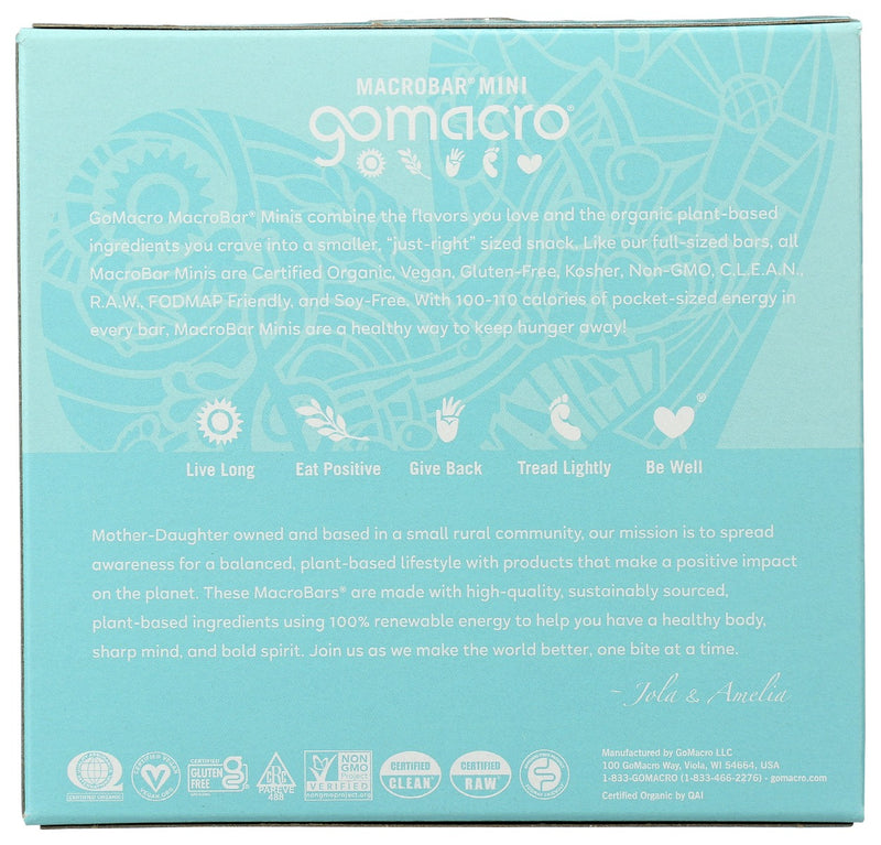 GOMACRO: Bar Coco Alm Mb Mini 8 Pk, 7.1 oz - No Brand For Less