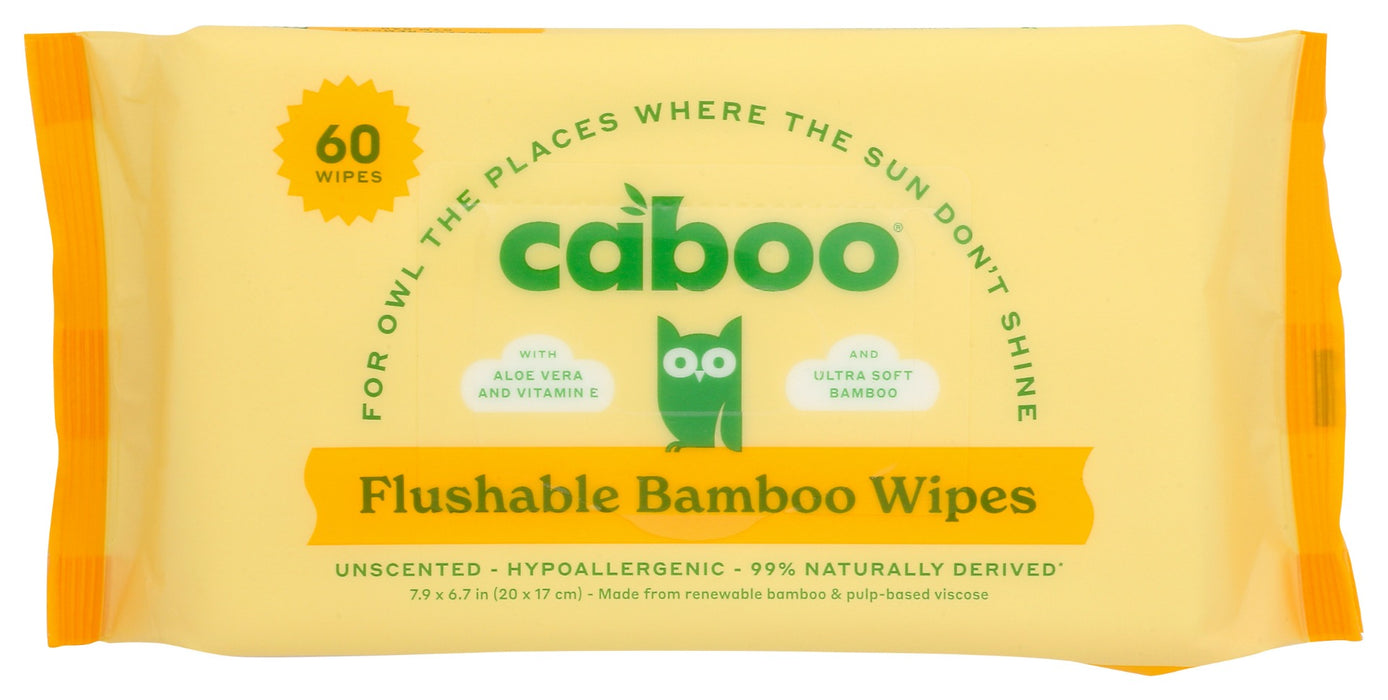 CABOO: Wipes Bamboo Flushable, 60 ct