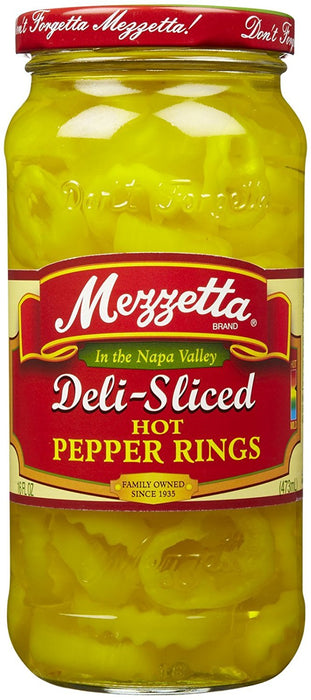 MEZZETTA: Deli-Sliced Hot Pepper Rings, 16 oz