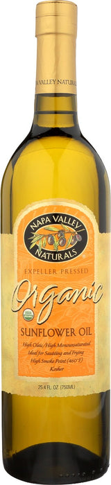 NAPA VALLEY NATURALS: Organic Sunflower Oil, 25.4 oz