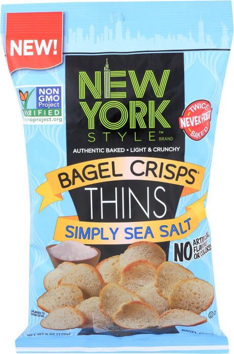 NEW YORK STYLE: Bagel Crisps Thins Simply Sea Salt, 6 oz