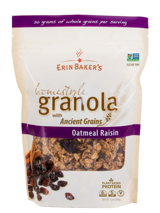 ERIN BAKERS: Homestyle Granola Oatmeal Raisin, 12 oz