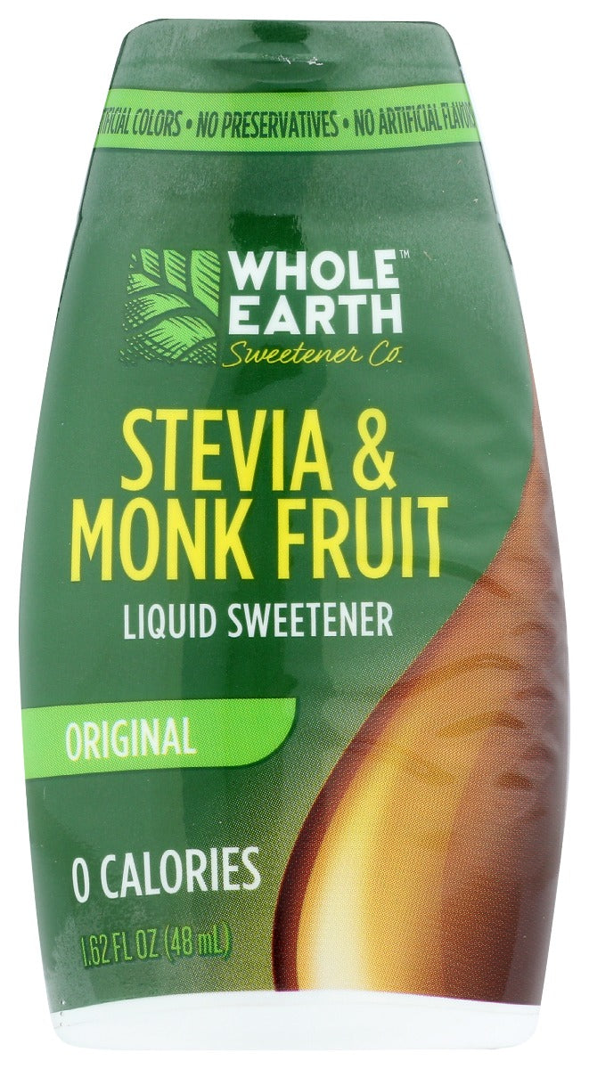 WHOLE EARTH: Stevia and Monk Fruit Liquid Sweetener Original, 1.62 oz