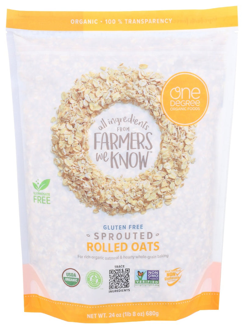 ONE DEGREE: Organic Sprouted Rolled Oats, 24 oz