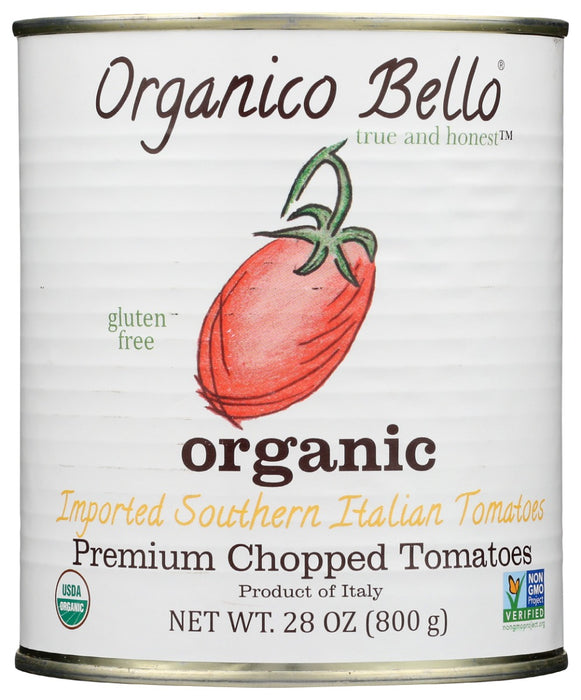 ORGANICO BELLO: Premium Chopped Tomatoes, 28 oz