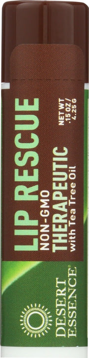 DESERT ESSENCE: Lip Rescue Therapeutic Tea Tree Oil Lip Balm, 0.15 oz - No Brand For Less
