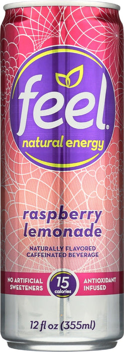 FEEL NATURAL ENERGY: Raspberry Lemonade Energy Drink, 12 oz - No Brand For Less 