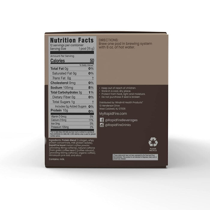 RAPID FIRE: Original Blend Protein Coffee, 12 ea