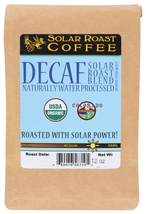 SOLAR ROAST COFFEE LLC: Decaf Organic Coffee, 12 oz