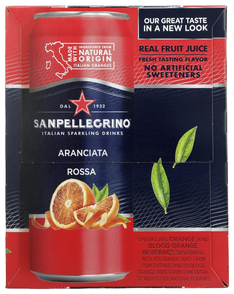SAN PELLEGRINO: Aranciata Rossa Sparkling Drink 6 Count, 66.9 fo