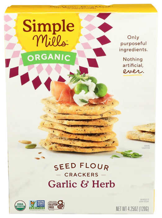 SIMPLE MILLS: Cracker Seed Garlic Herb, 4.25 oz