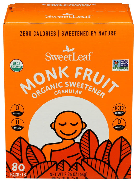 SWEETLEAF STEVIA: Monk Fruit Sweetener 80Ct, 2.26 oz