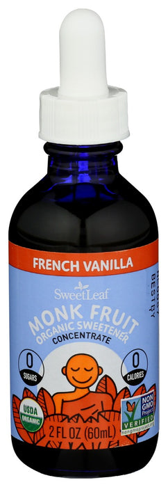 SWEETLEAF STEVIA: Monk Fruit Organic Sweetener French Vanilla, 2 oz