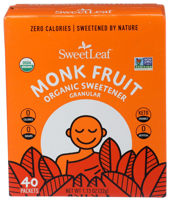 SWEETLEAF STEVIA: Monk Fruit Powder 40Ct, 1.13 oz