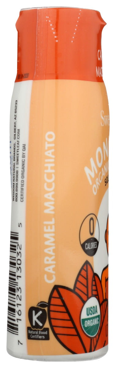 SWEETLEAF STEVIA: Monk Fruit Organic Sweetener Caramel Macchiato Squeezable, 1.7 oz