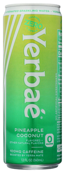 YERBAE: Pineapple Coconut Caffeinated Sparkling Water, 12 fo