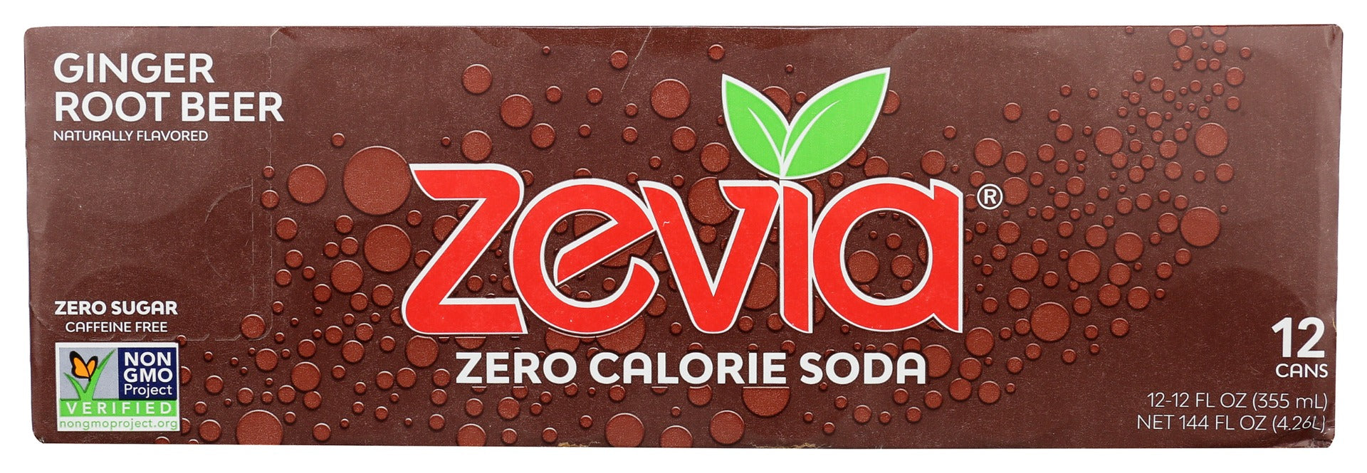 ZEVIA: Zero Calorie Ginger Root Beer Soda, 144 fo