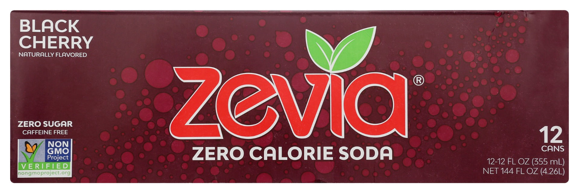 ZEVIA: Zero Calorie Black Cherry Soda, 144 fo
