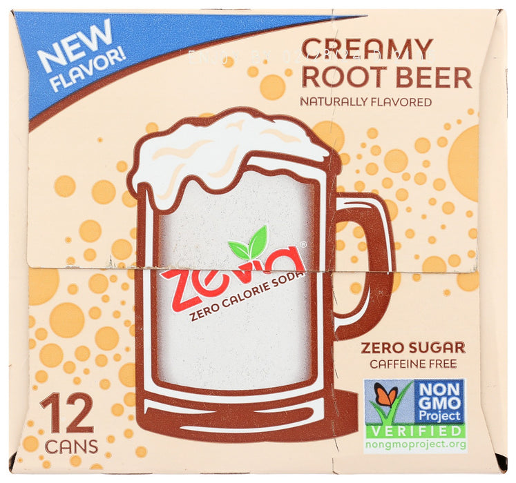ZEVIA: Zero Calorie Creamy Rootbeer Soda, 144 fo